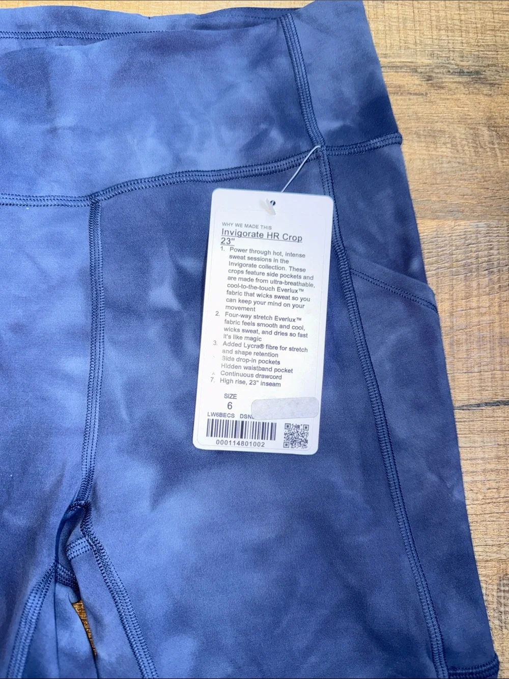 Lululemon Invigorate Crop Diamond Dye Tie-Dye High-Rise Leggings 23”